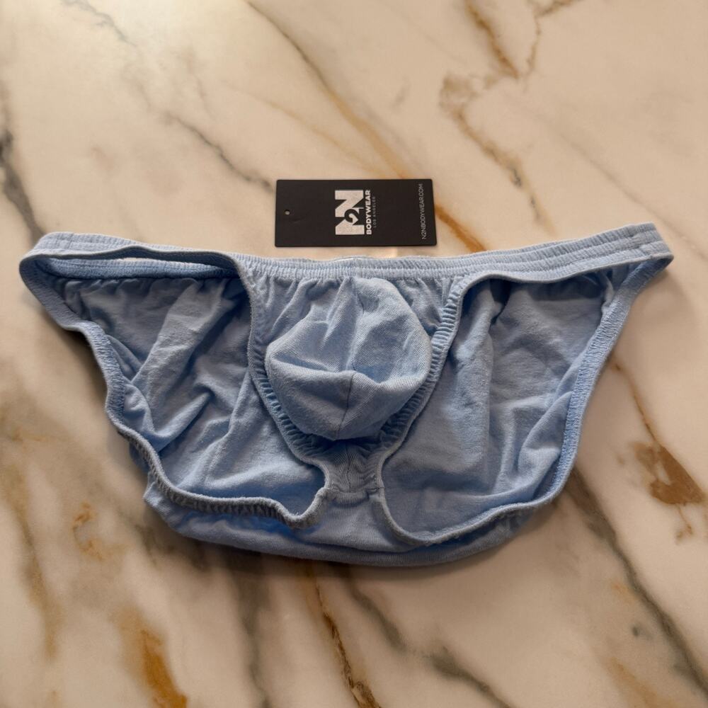 NEW N2N Bodywear Mens Cotton Bikini Brief Color Blue Size Large
